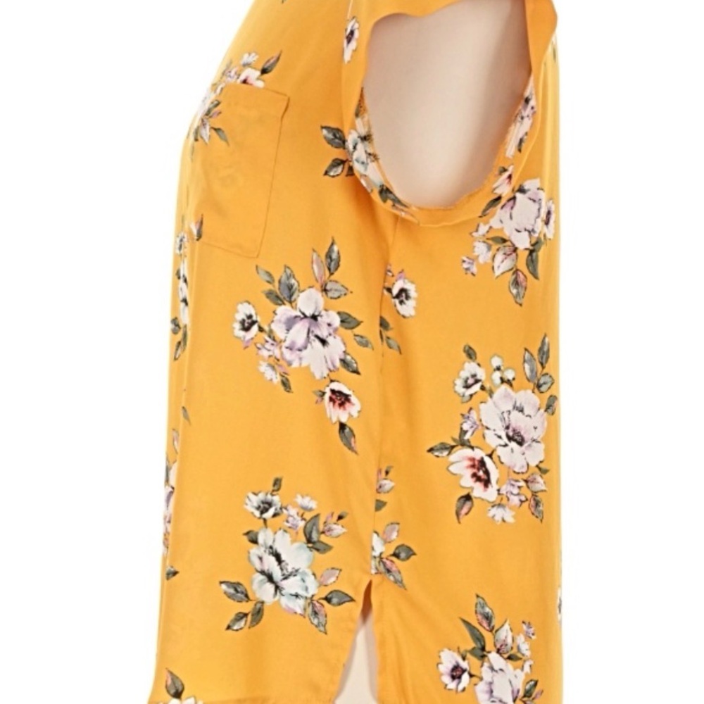Alice Blue Floral Mustard Tank Top
